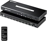 HDMI Matrix Switch 6x2, KAIVMAN 6 in 2 Out HDMI Matrix Switch/Splitter with IR Remote & Optical SPDIF 3.5mm Audio Extractor | 18Gbps Video Matrix Supports UltraHD 4K@60Hz 4:4:4, HDR, ARC, RS232, EDID