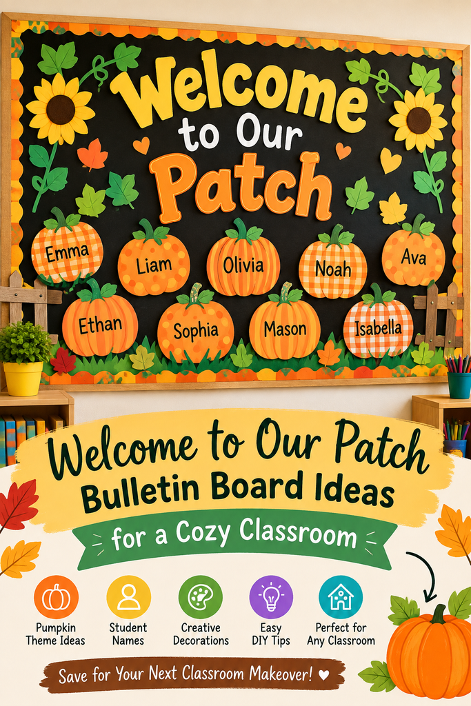 Cozy Autumn Pumpkin Patch Bulletin Board